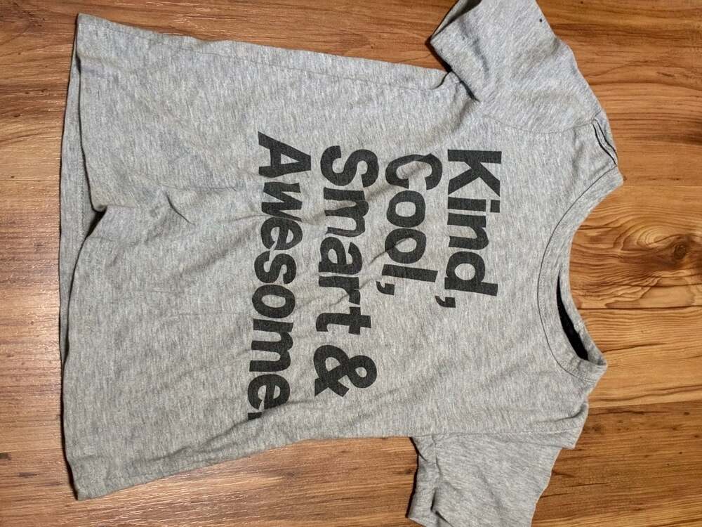 Carter's Kids Kind, Cool, Smart & Awesome Graphic T-Shirt Gray Size 6
